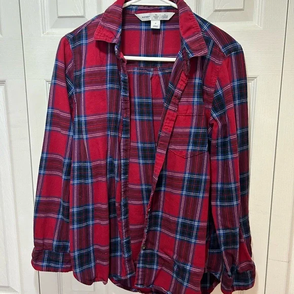 Red Plaid Button-Up Shirt - Picture 4 of 4